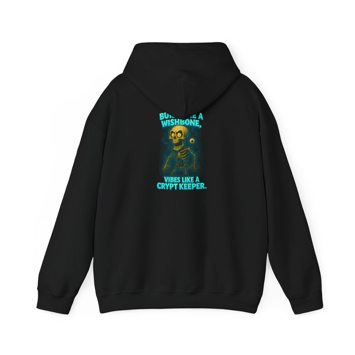 Skull Vintage Graphic Hoodie — "Built Like A Wishbone" Creepy Cute Pullover
