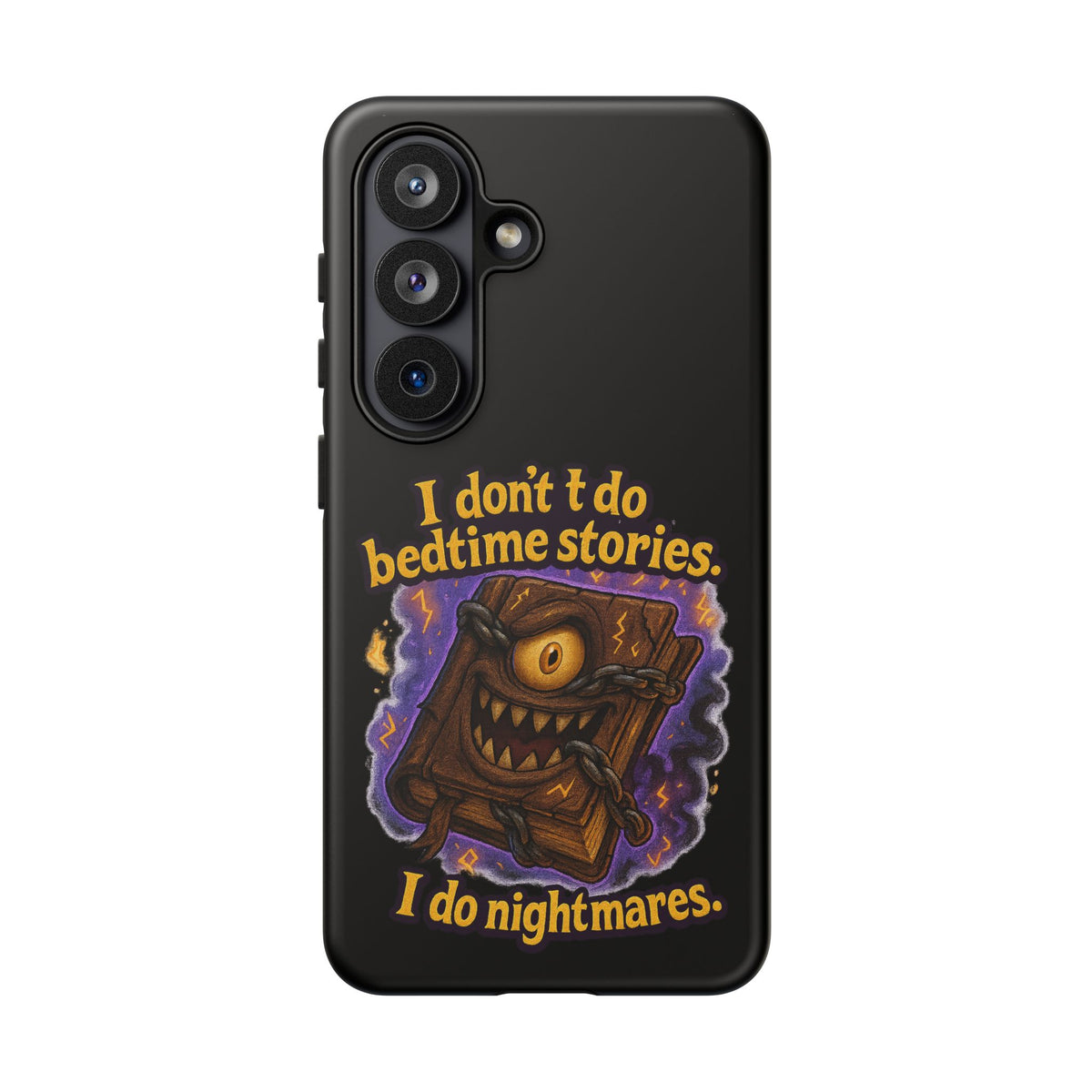 Phone Case — "I Don't Do Bedtime Stories, I Do Nightmares" Horror Book Design