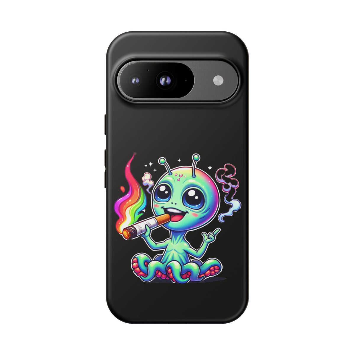 Alien Smoking Rainbow Joint Phone Case — Cute Psychedelic Cannabis iPhone Cover