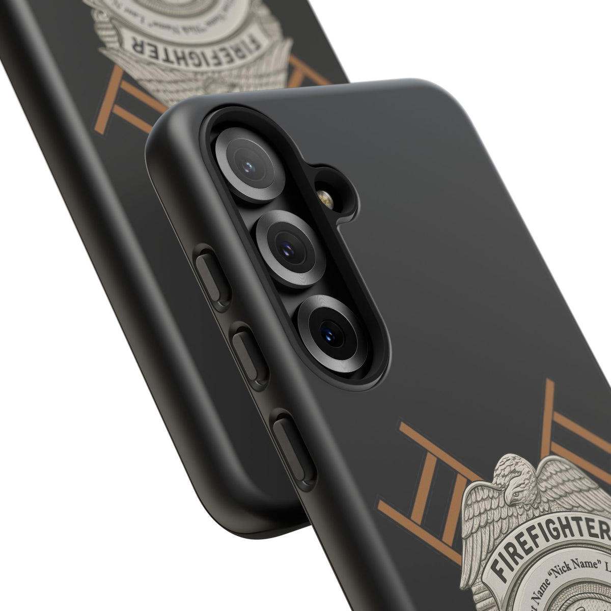 Firefighter Badge Tough Phone Case — Firefighter Helmet & Ladders Protective Case