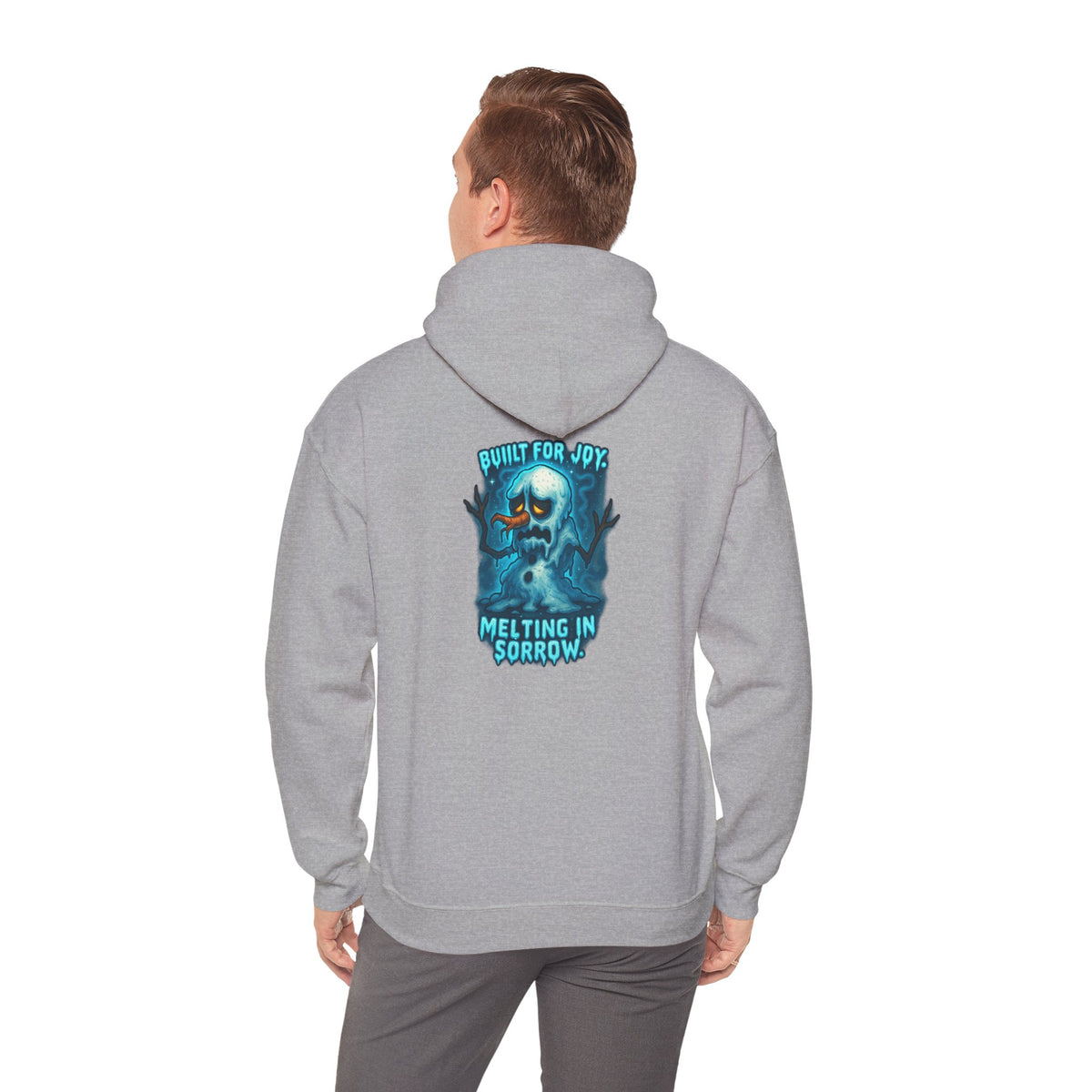 Melting in Sorrow Hoodie — Blue Melting Skull Graphic Pullover