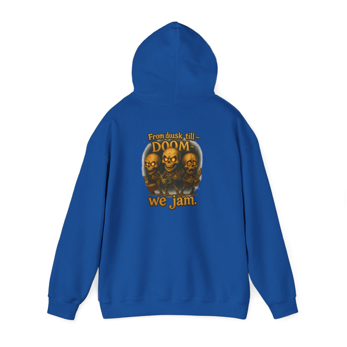 Doom We Jam Hoodie — Retro Skull Metal Band Graphic Sweatshirt