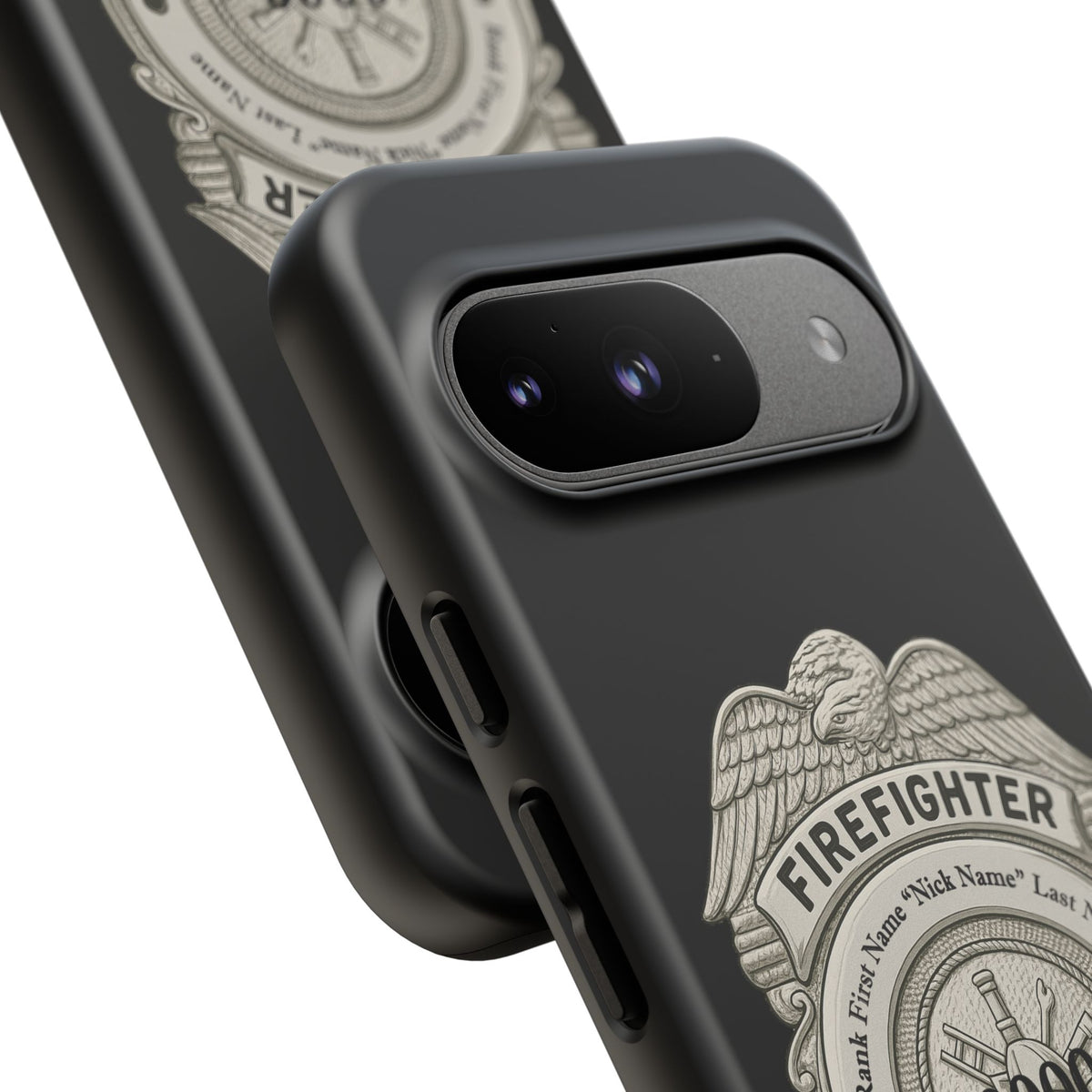 Firefighter Badge Tough Phone Case — Personalized Station Number Design