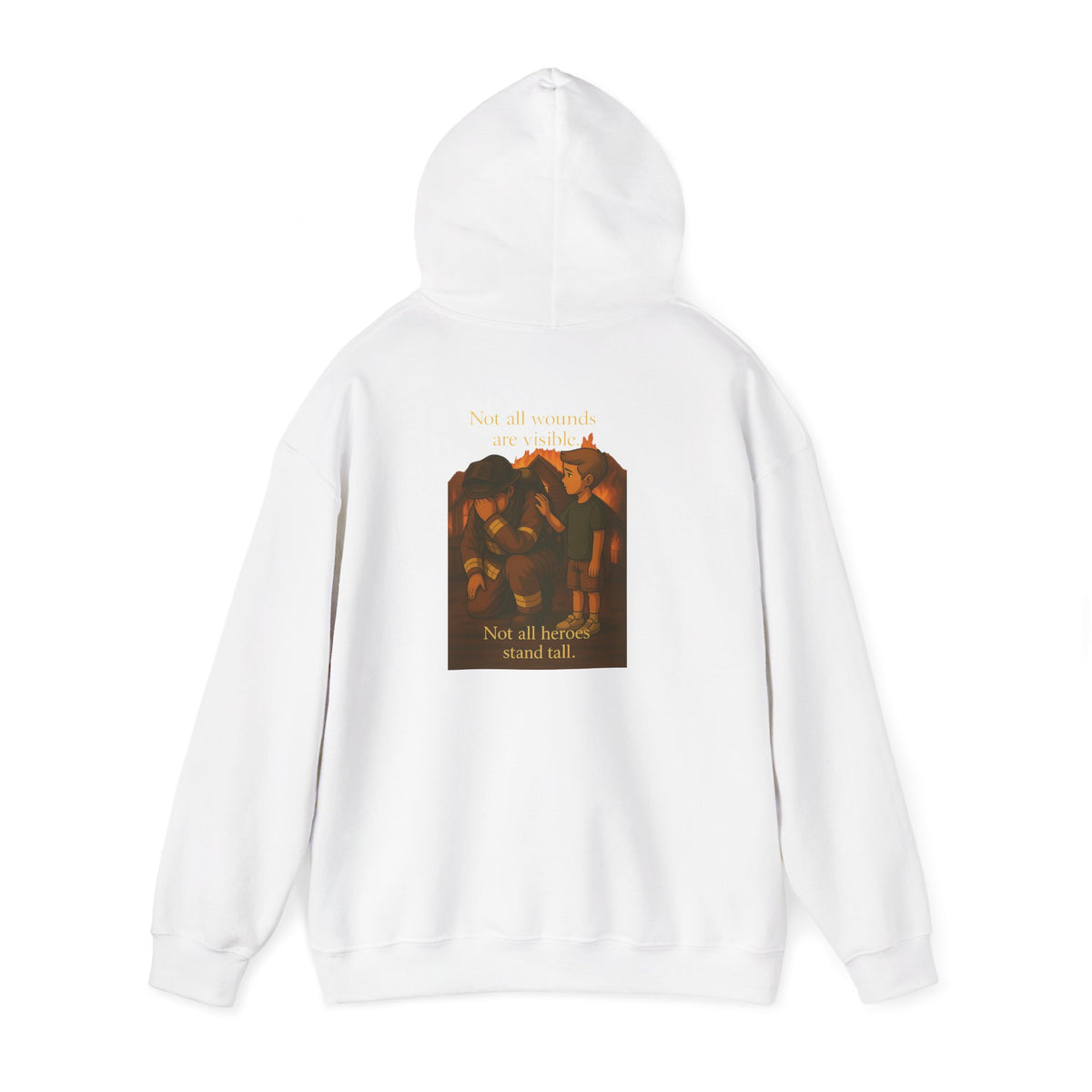Graphic Hoodie - 'Not All Heroes Stand Tall' Badge & Vintage Group Art Pullover