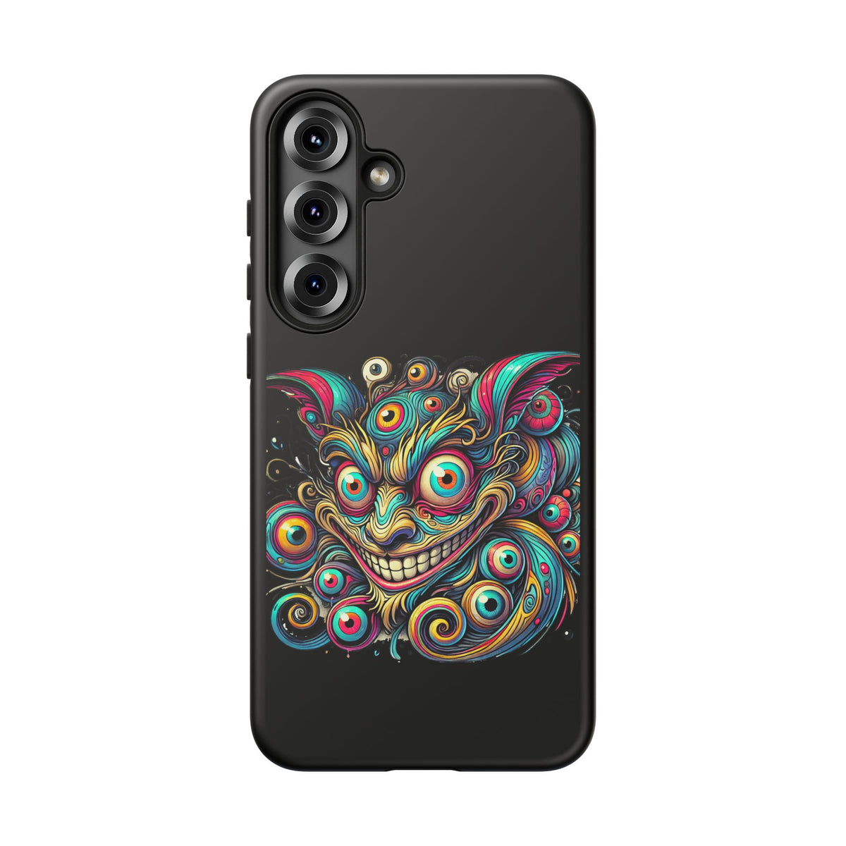 Psychedelic Mischief Phone Case — Colorful Grinning Monster Design
