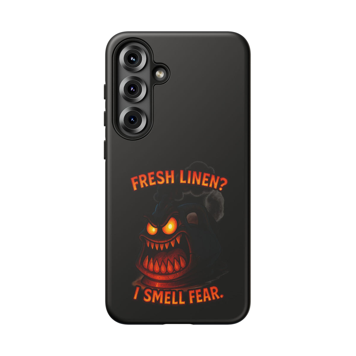 Phone Case — 'Fresh Linen? I Smell Fear.' Spooky Pumpkin Horror Protective Case