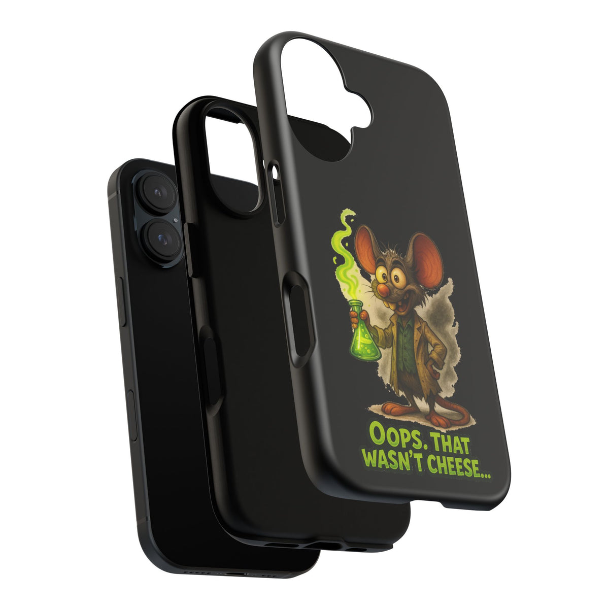 Phone Case — Funny Cartoon Rat "Oops That Wasn't Cheese" Protective Cover