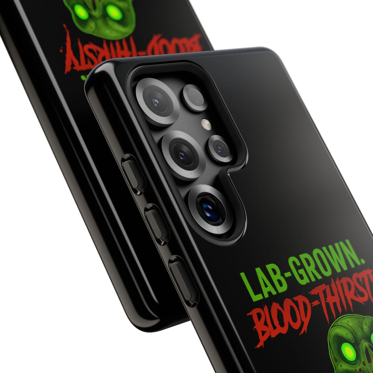 Phone Case — “Lab-Grown. Blood-Thirsty!” Green Monster Horror Design