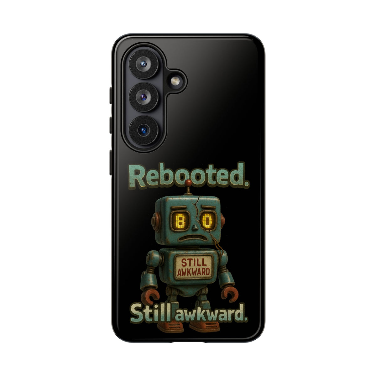 Phone Case — 'Rebooted. Still Awkward.' Retro Robot Protective Cover