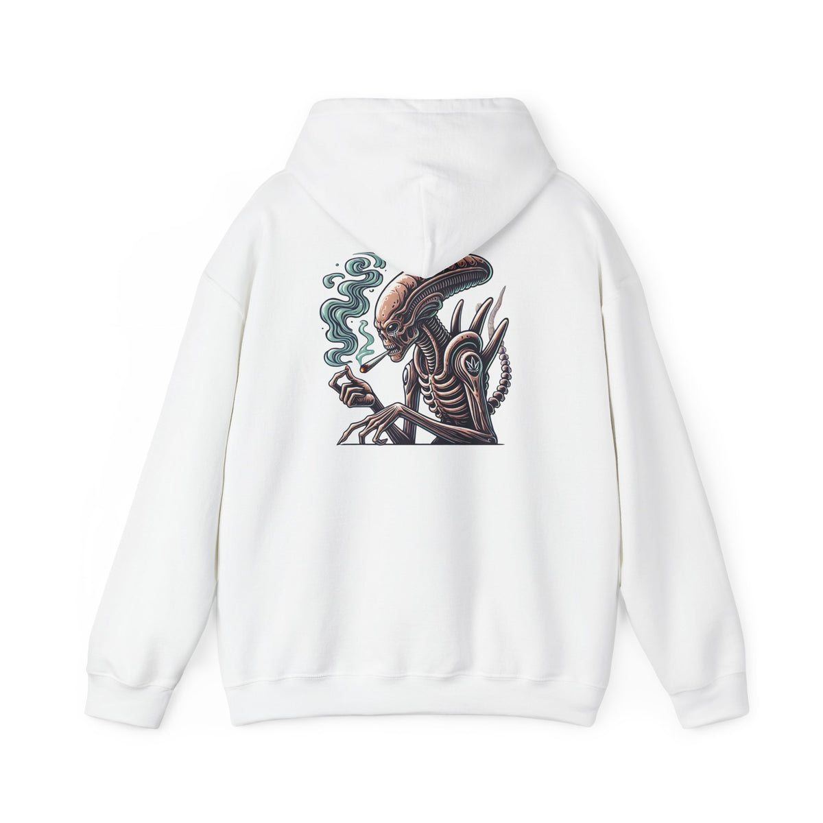 Alien Smoking Graphic Hoodie — Sci‑Fi Xenomorph Streetwear Pullover