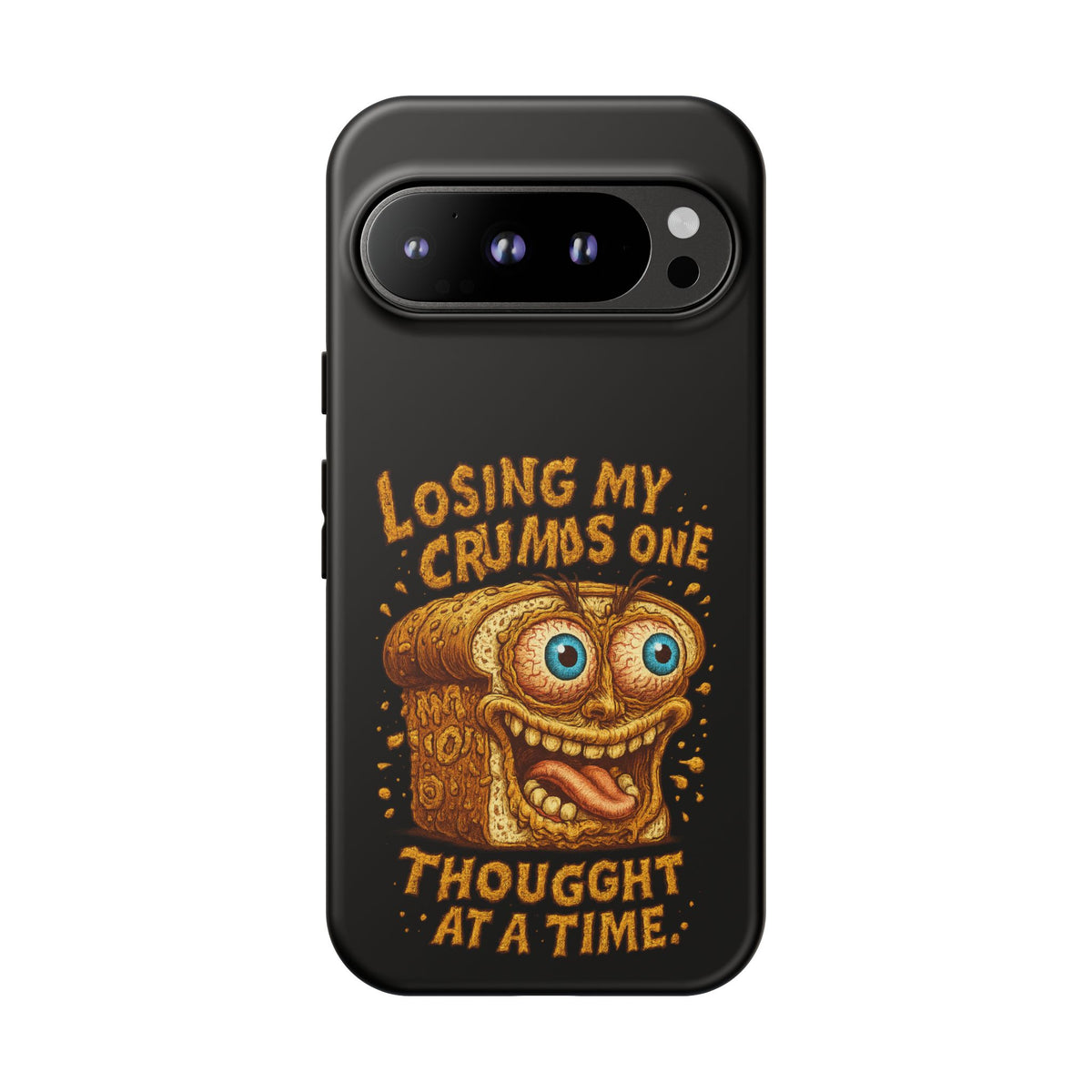 Phone Case — "Losing My Crumbs One Thought at a Time" Funny Retro Bread Illustration