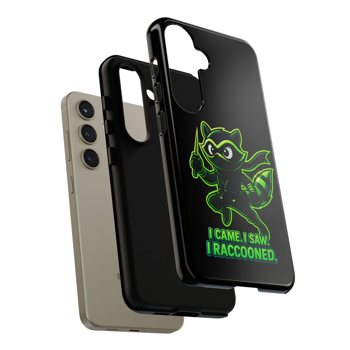 Raccoon Ninja Phone Case — "I Came. I Saw. I Raccooned." Protective iPhone Cover