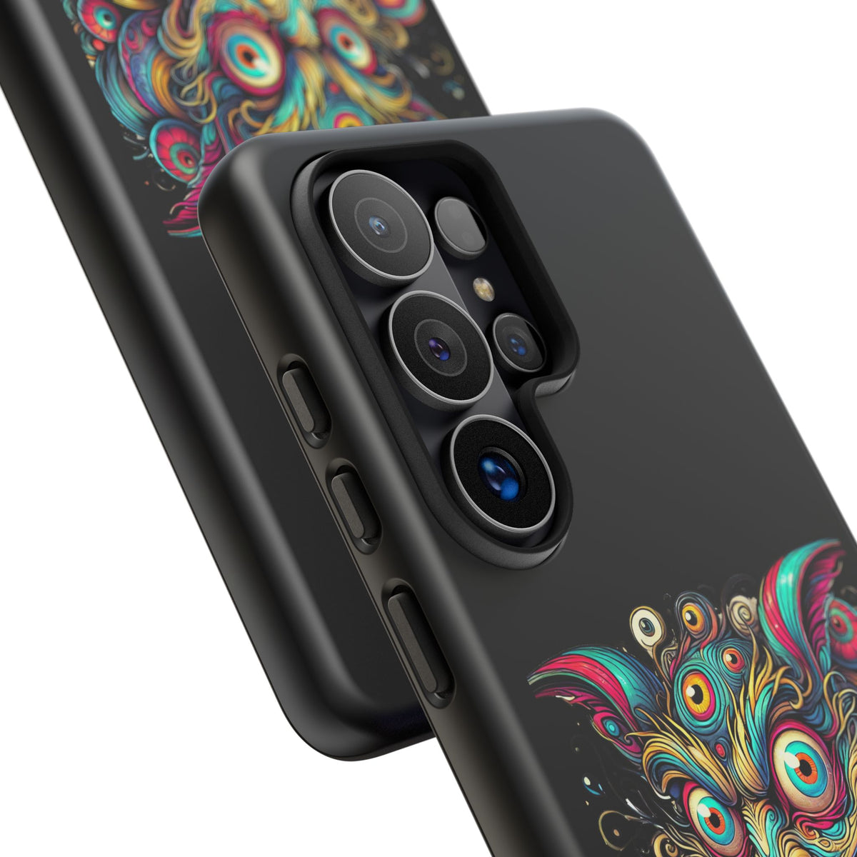 Psychedelic Mischief Phone Case — Colorful Grinning Monster Design