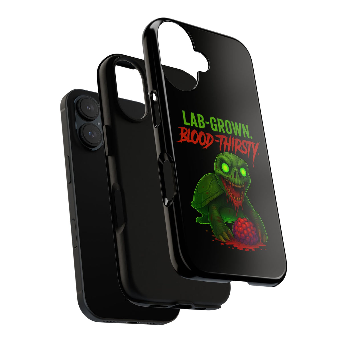 Phone Case — “Lab-Grown. Blood-Thirsty!” Green Monster Horror Design
