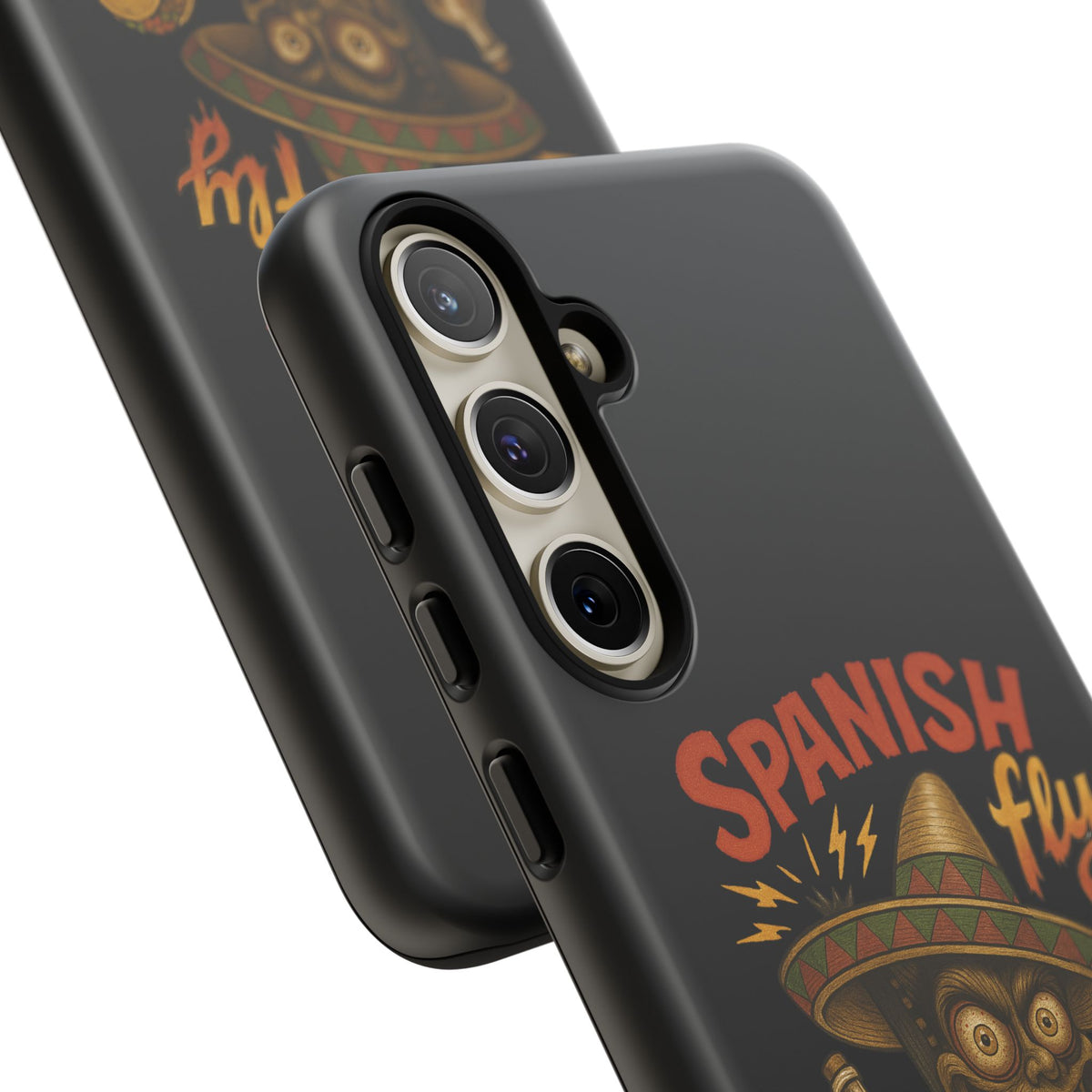Spanish Fly Tough Phone Case — Retro Skull Sombrero Design