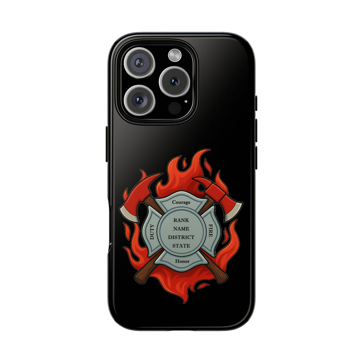 Firefighter Maltese Cross Phone Case — Custom Rank/Name/District Design