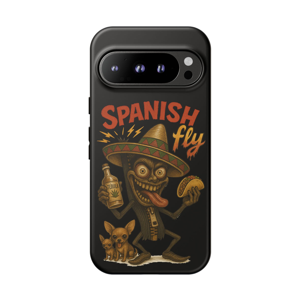Spanish Fly Tough Phone Case — Retro Skull Sombrero Design