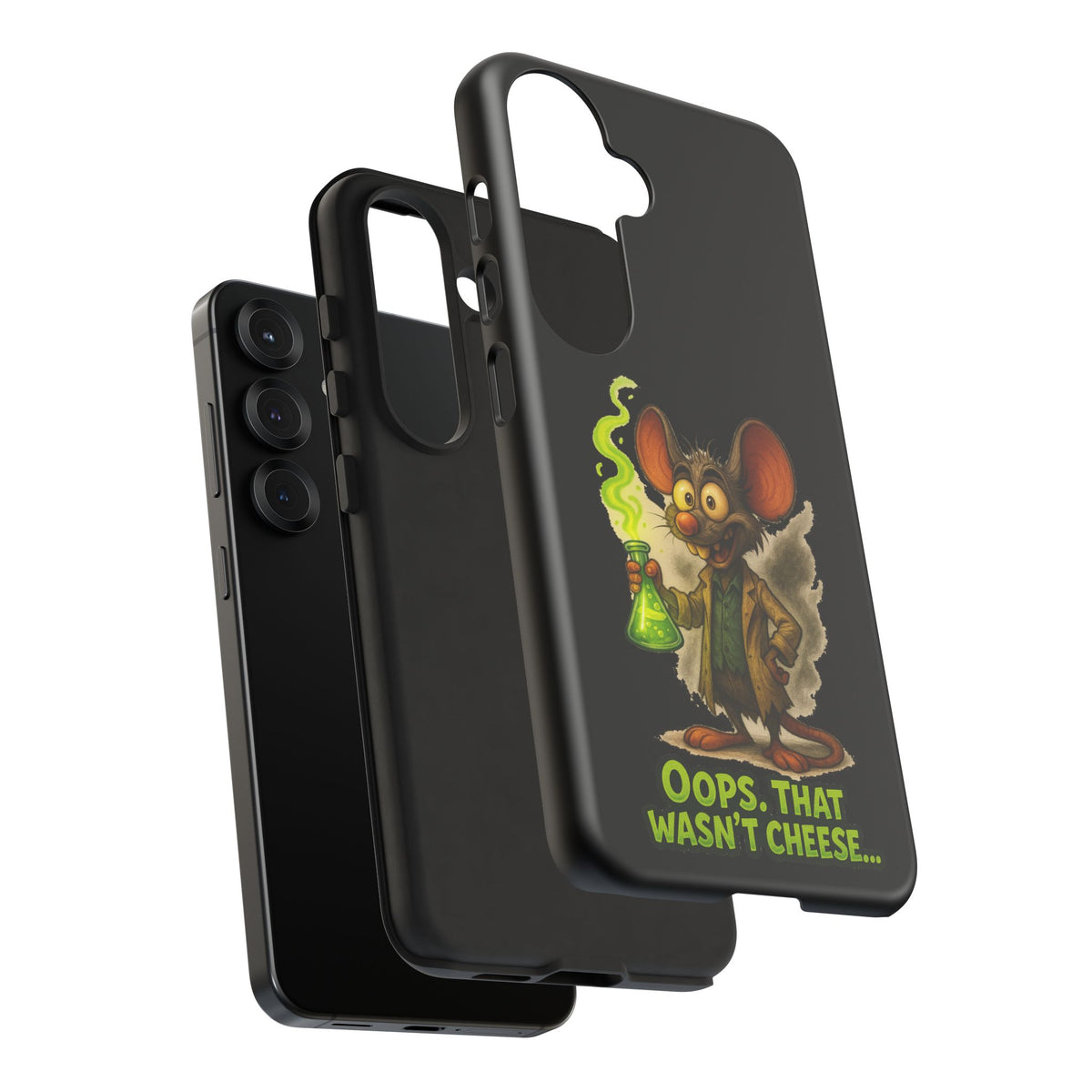 Phone Case — Funny Cartoon Rat "Oops That Wasn't Cheese" Protective Cover