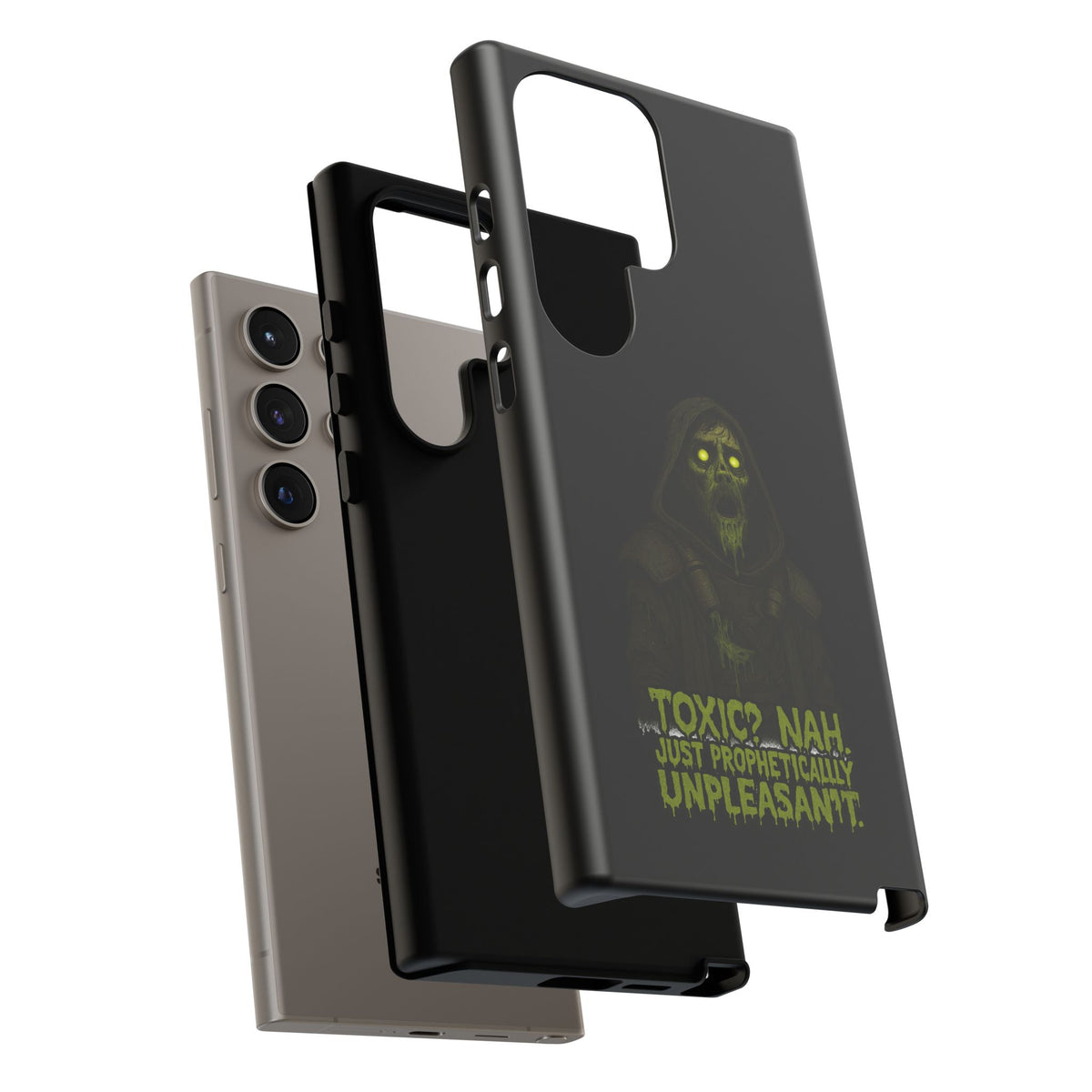 Phone Case — 'Toxic? Nah, Just Prophetically Unpleasant' Neon Grim Reaper Protective Cover