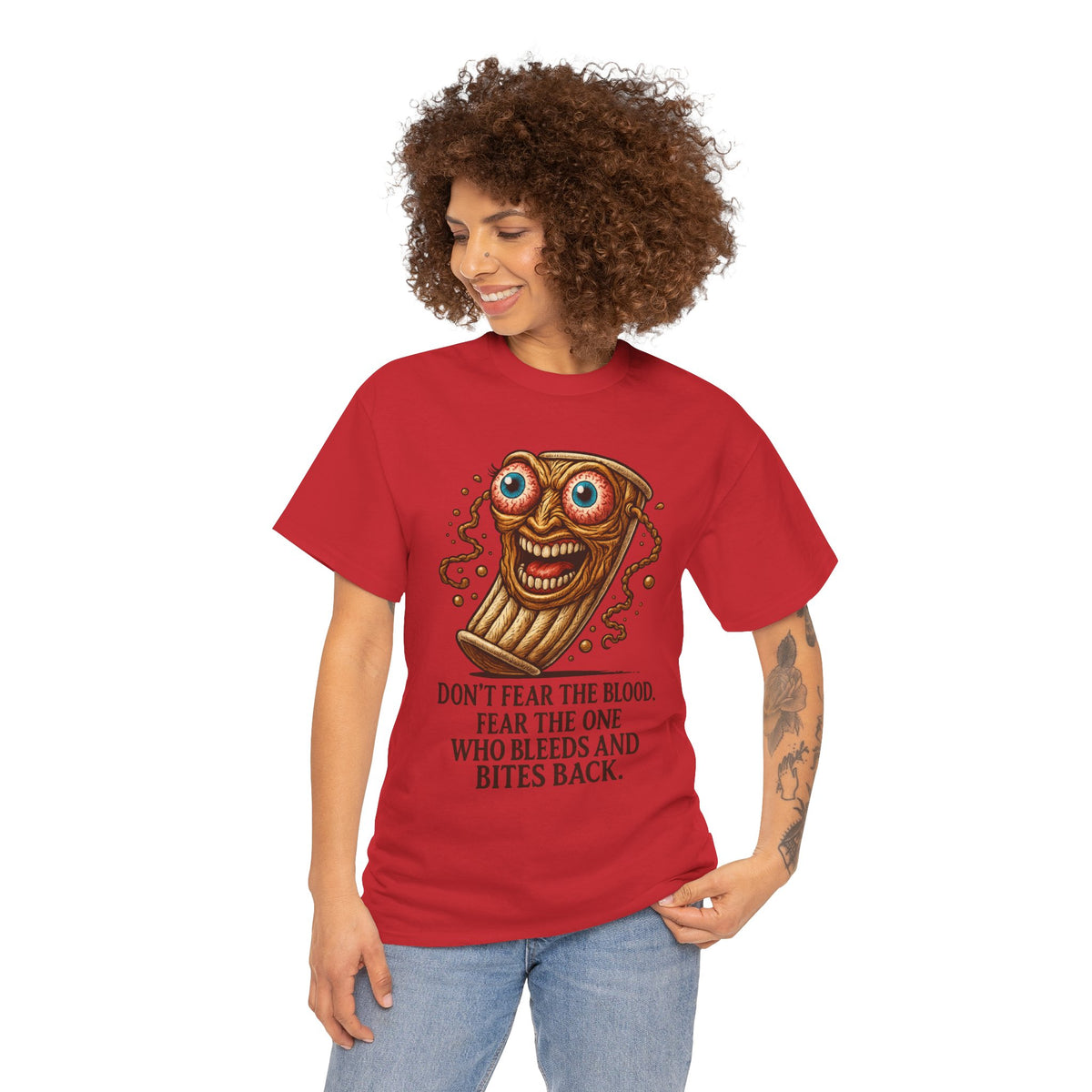 Tampon Warrior – “Bleeds and Bites Back” Feminist Horror T-Shirt