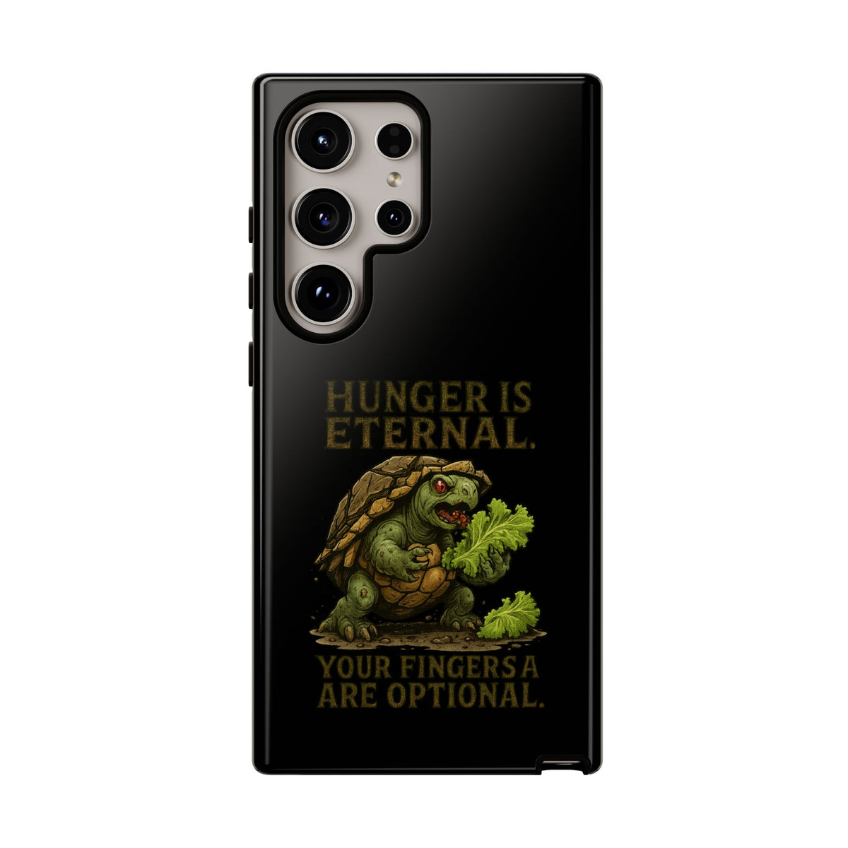 Phone Case — "Hunger Is Eternal, Your Fingers Are Optional" Turtle Monster Design
