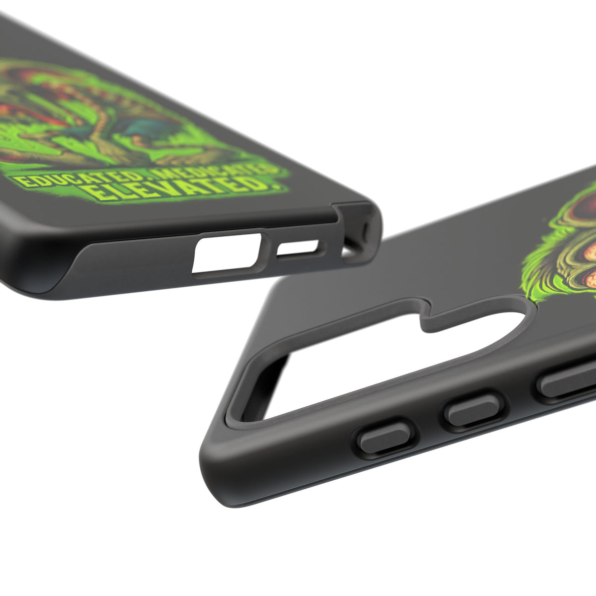 Phone Case — "Educated. Medicated. Elevated." Neon Monster Design