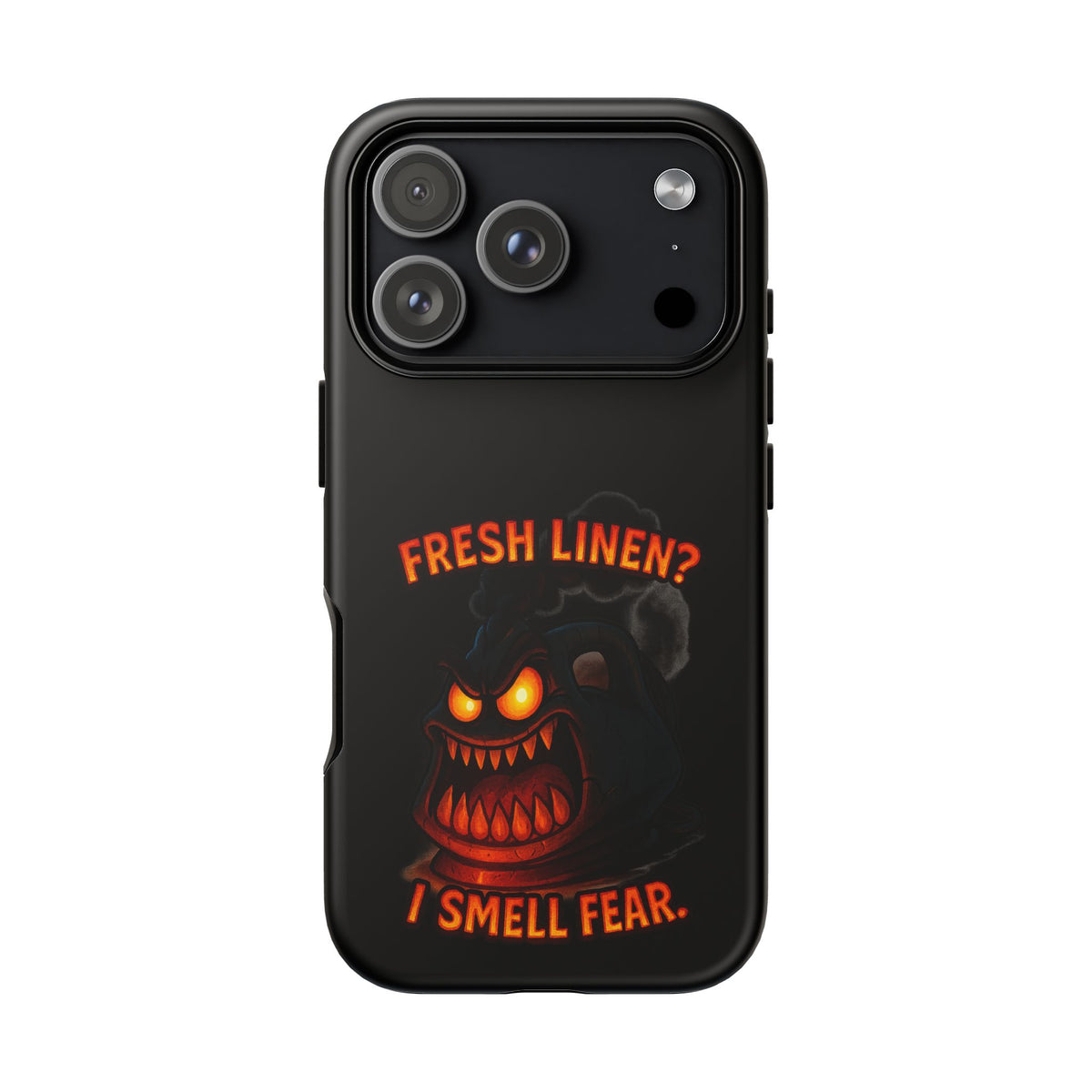 Phone Case — 'Fresh Linen? I Smell Fear.' Spooky Pumpkin Horror Protective Case