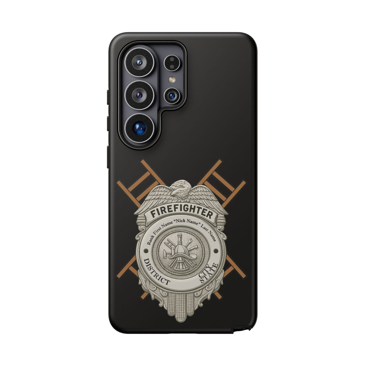 Firefighter Badge Tough Phone Case — Firefighter Helmet & Ladders Protective Case