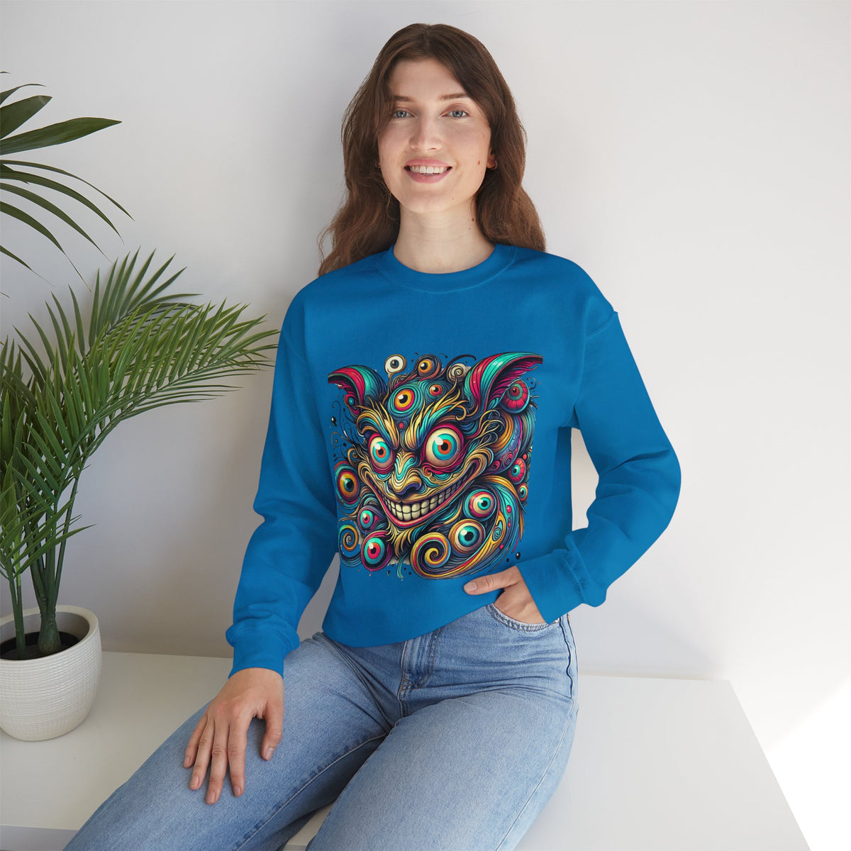 Demon Swirl Eyes Crewneck Sweatshirt