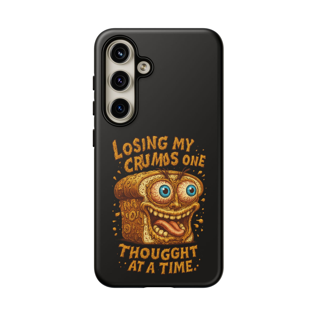 Phone Case — "Losing My Crumbs One Thought at a Time" Funny Retro Bread Illustration