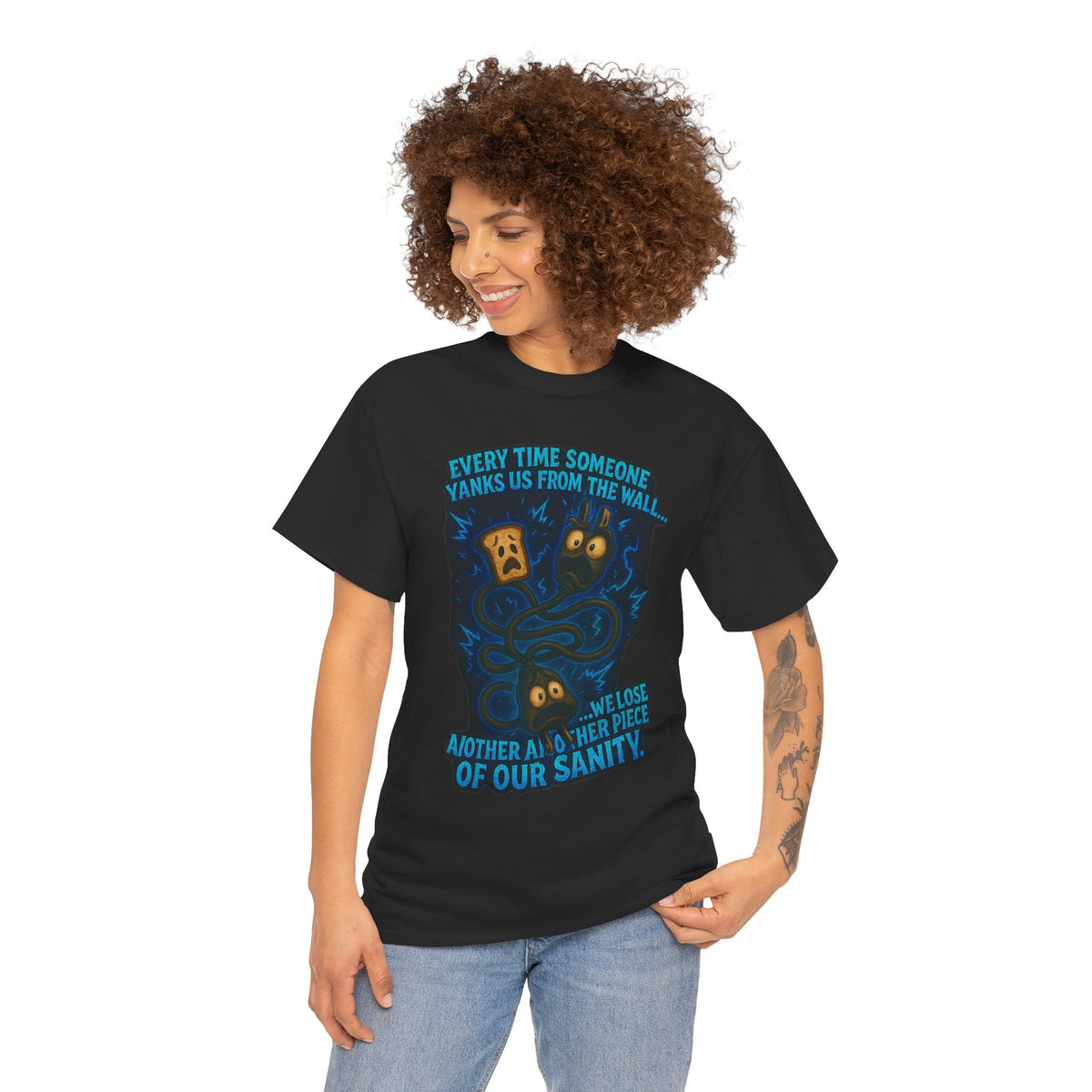 Lost Pieces of Sanity T-Shirt | Surreal Monster Wall Illustration