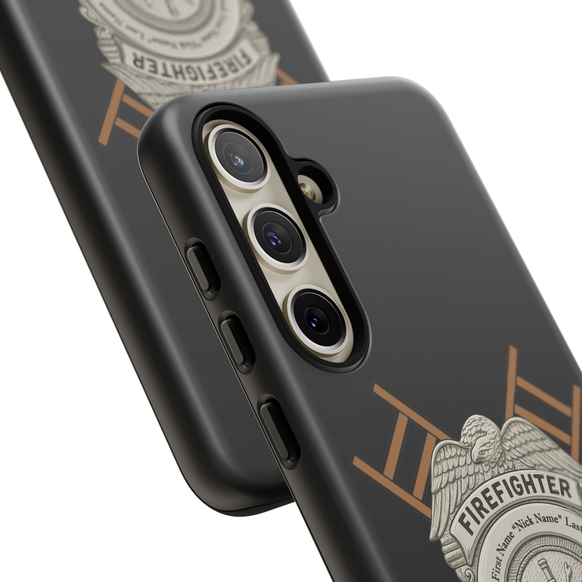 Firefighter Badge Tough Phone Case — Firefighter Helmet & Ladders Protective Case