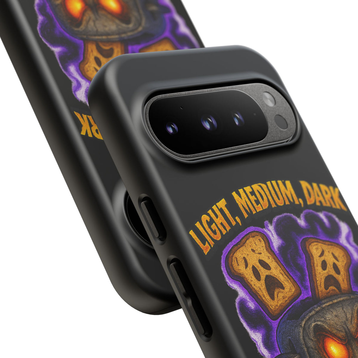 Phone Case — 'Light, Medium, Dark or Eternal Blackened Torment?' Spooky Toast & Toaster Horror Design