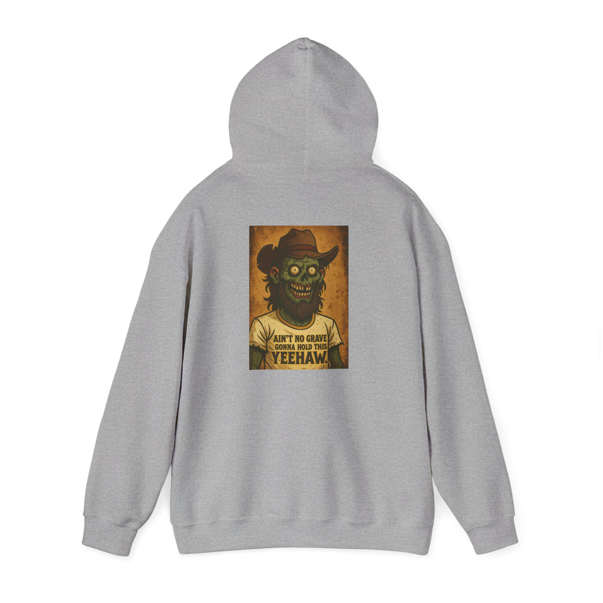 Hoodie — Vintage Zombie Cowboy 'Ain't No Grave' Graphic Pullover