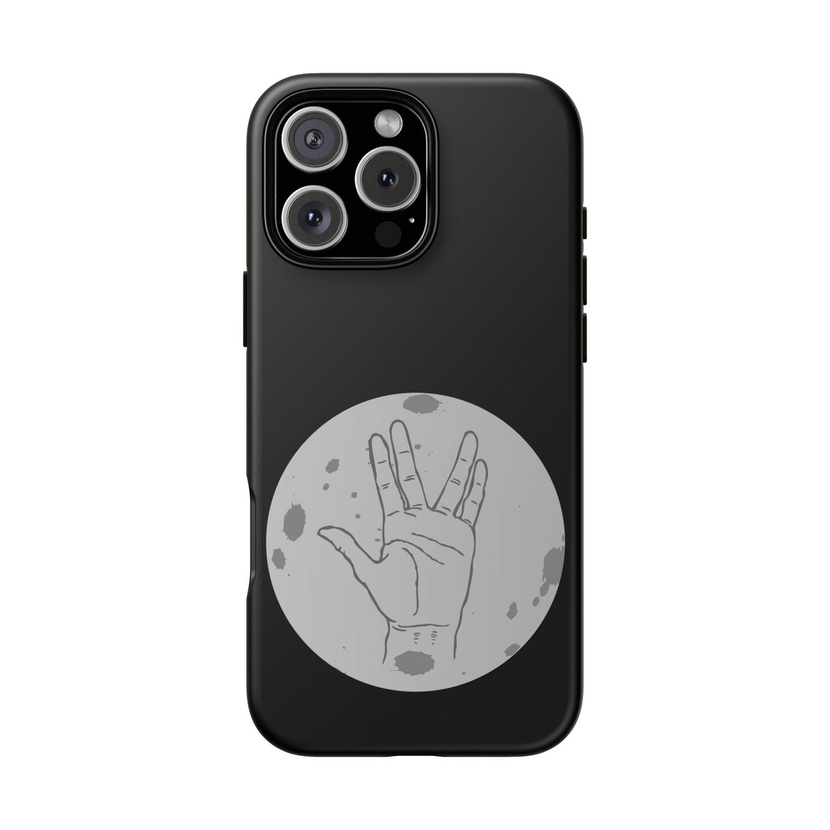 Spock Live Long Phone Case — Vulcan Salute Moon Graphic