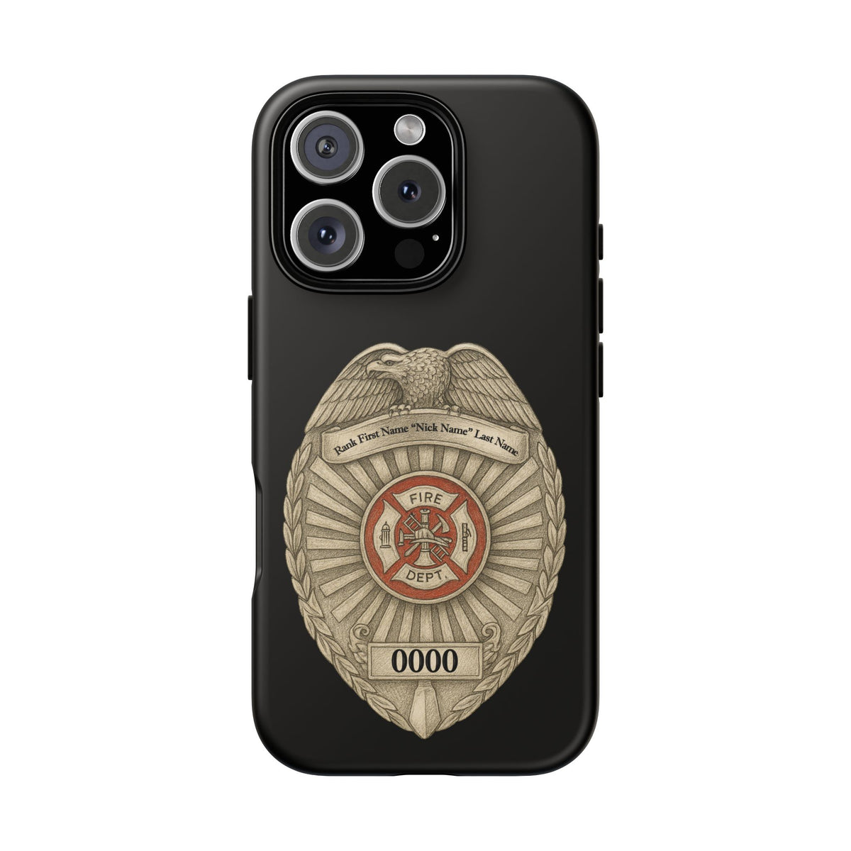 Firefighter Badge Phone Case – Personalized Dept. Emblem Tough Case