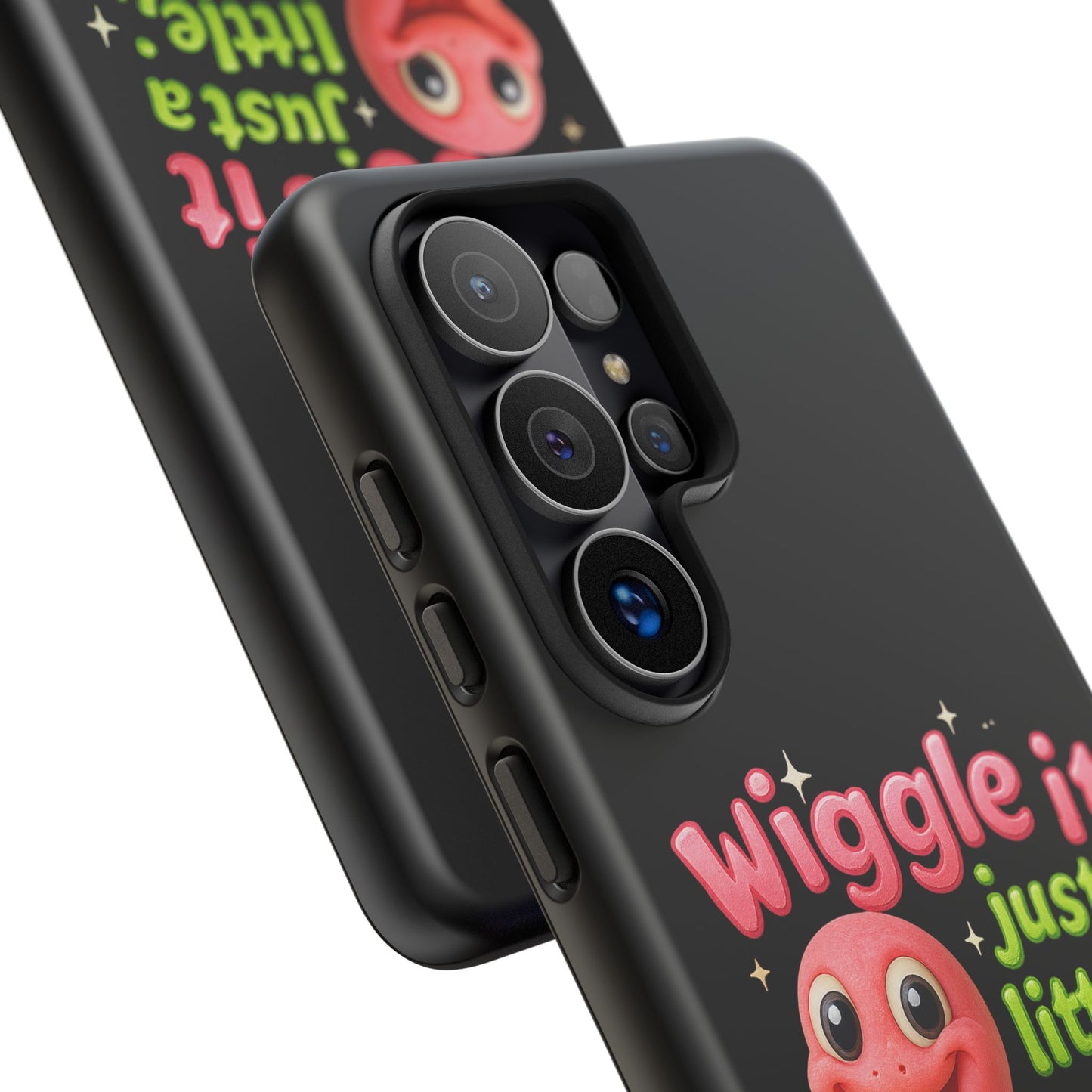 Wiggle It Worm Phone Case — Cute Pink & Green Cartoon iPhone Cover