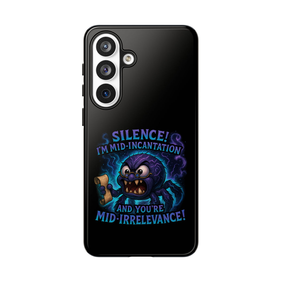 Phone Case — "Silence! I'm Mid-Incantation" Cute Angry Spider Magic Design