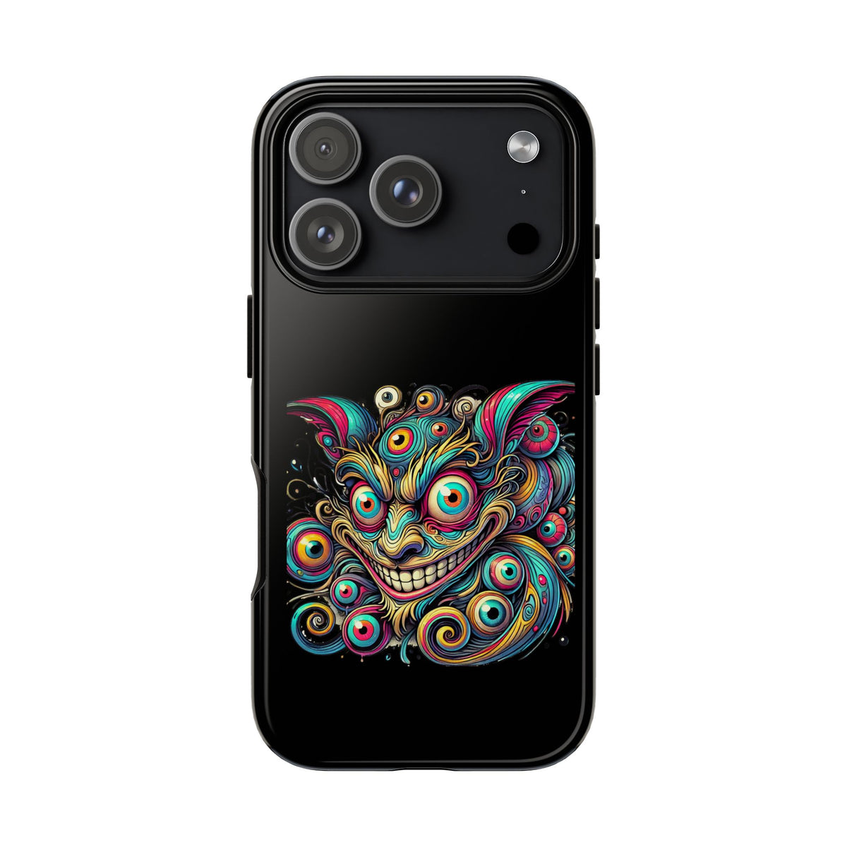 Psychedelic Mischief Phone Case — Colorful Grinning Monster Design