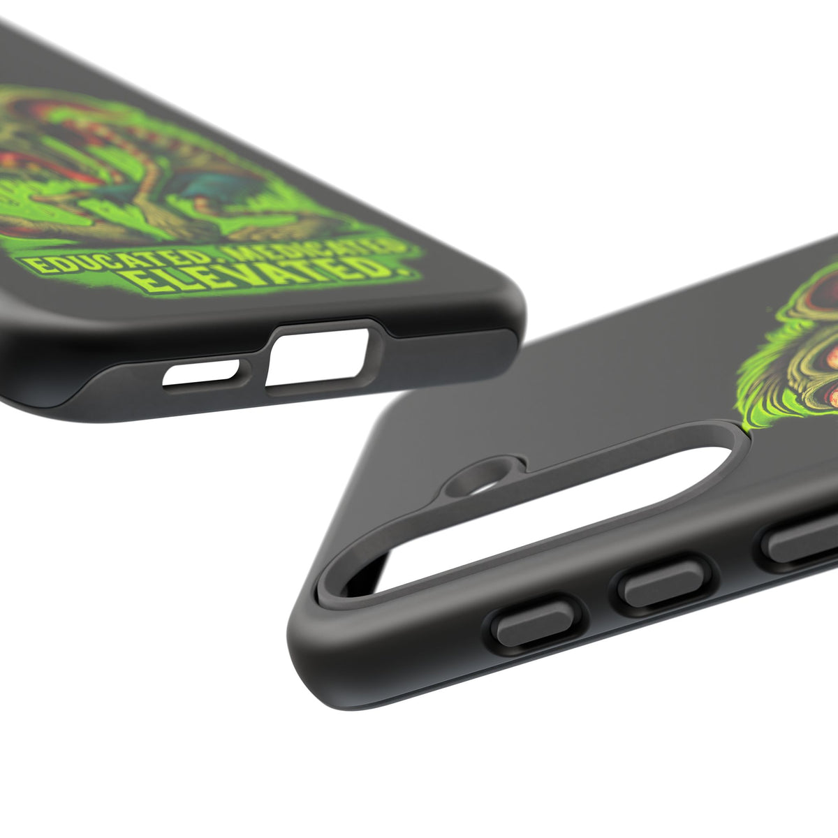 Phone Case — "Educated. Medicated. Elevated." Neon Monster Design