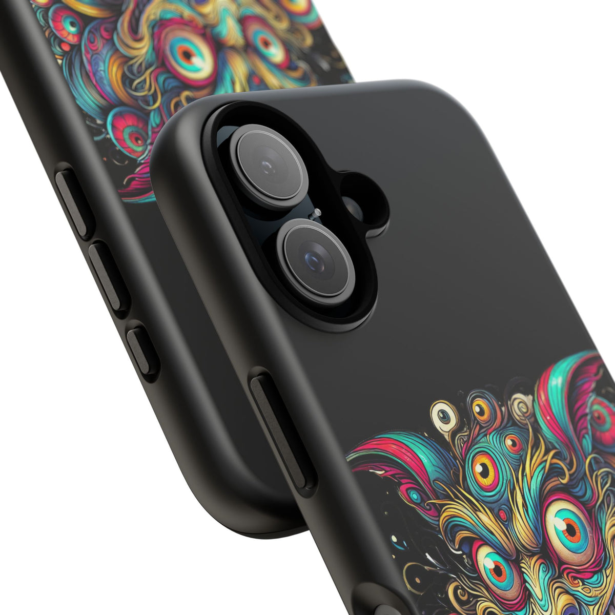 Psychedelic Mischief Phone Case — Colorful Grinning Monster Design