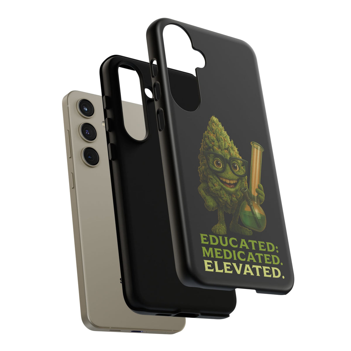 Phone Case — "Educated. Medicated. Elevated." Cute Bud Scientist Design