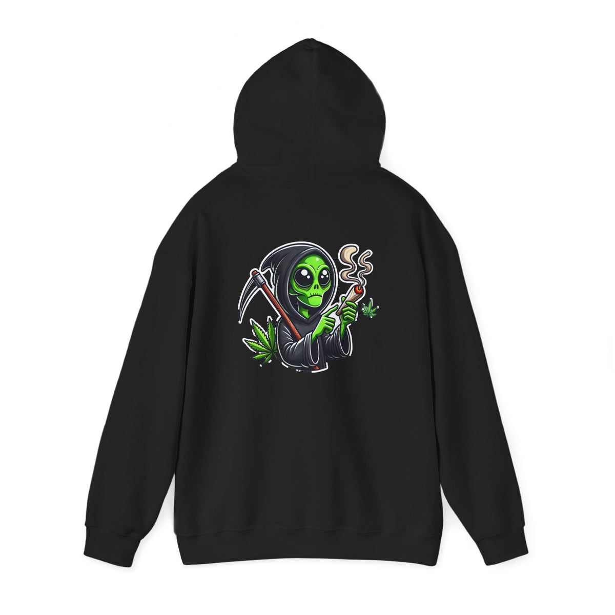 Reaper Smoking Weed Hoodie – Cannabis Grim Reaper Graphic Pullover
