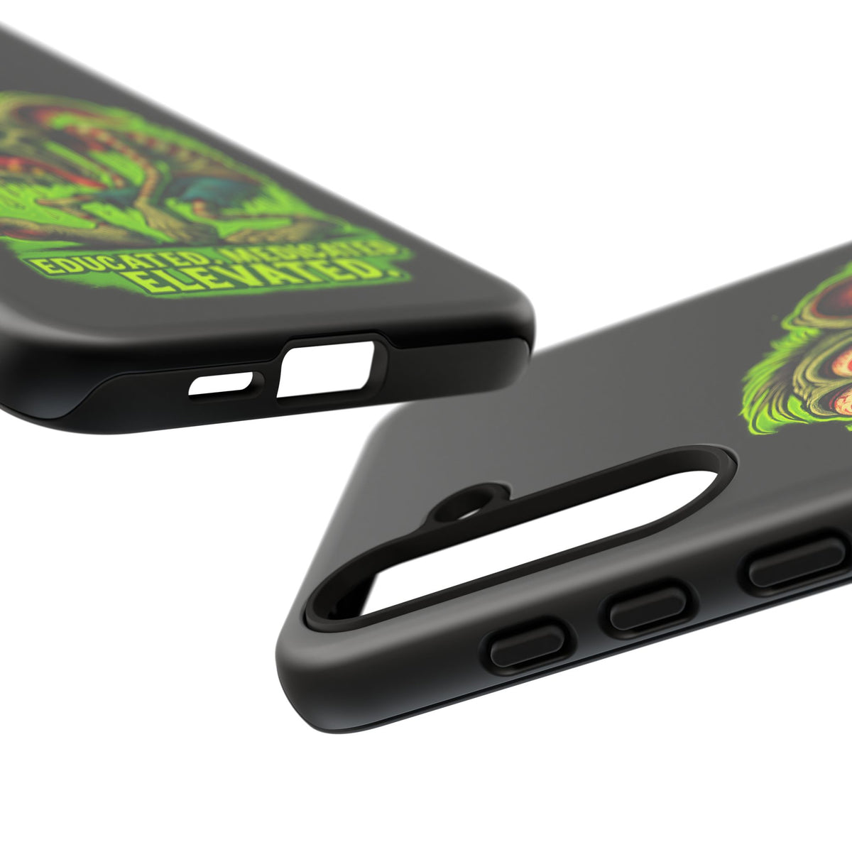 Phone Case — "Educated. Medicated. Elevated." Neon Monster Design