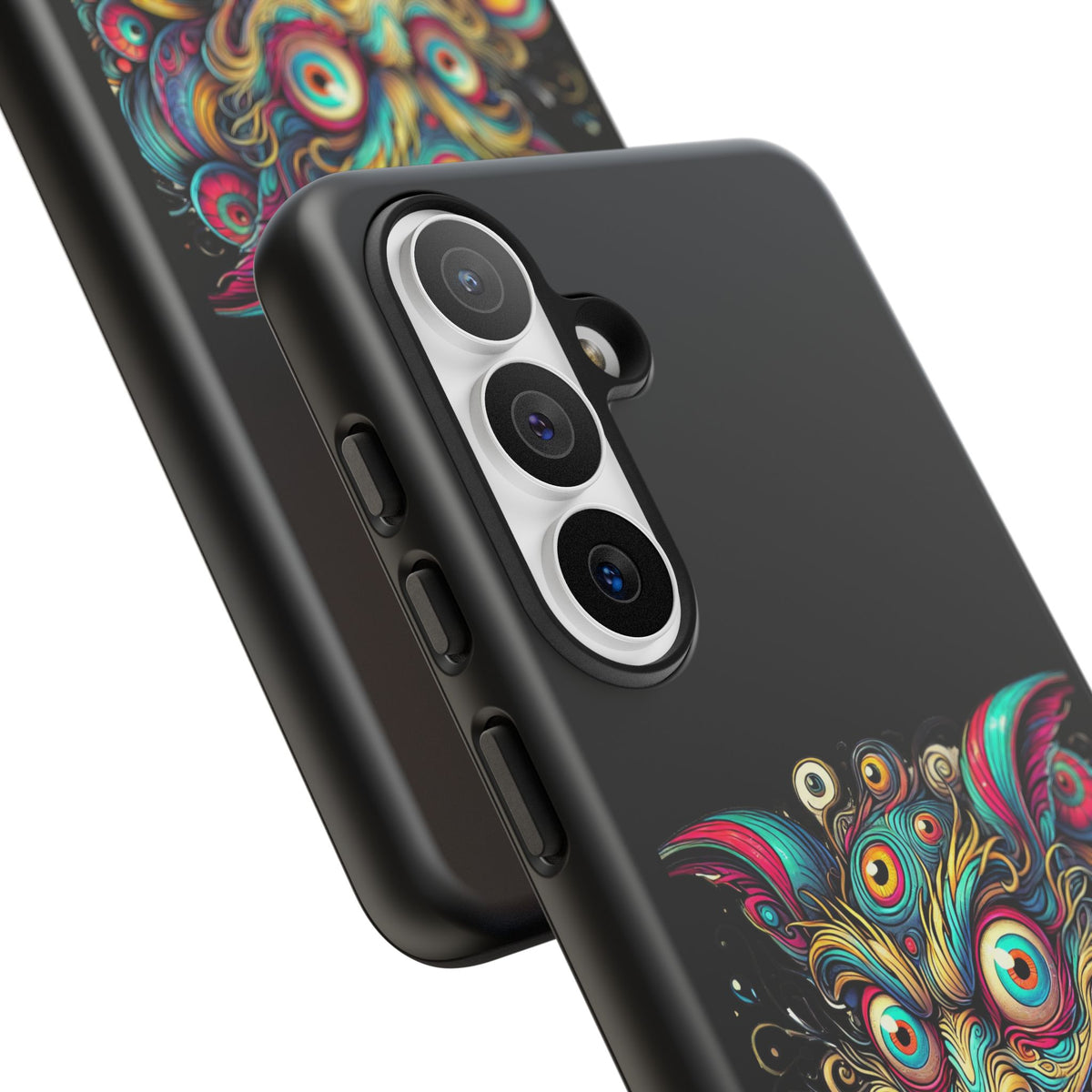 Psychedelic Mischief Phone Case — Colorful Grinning Monster Design