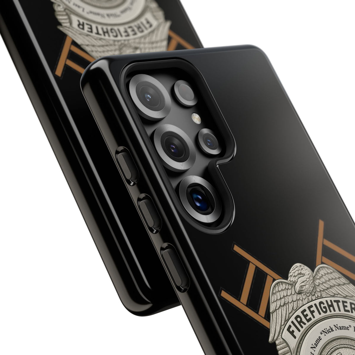 Firefighter Badge Tough Phone Case — Firefighter Helmet & Ladders Protective Case