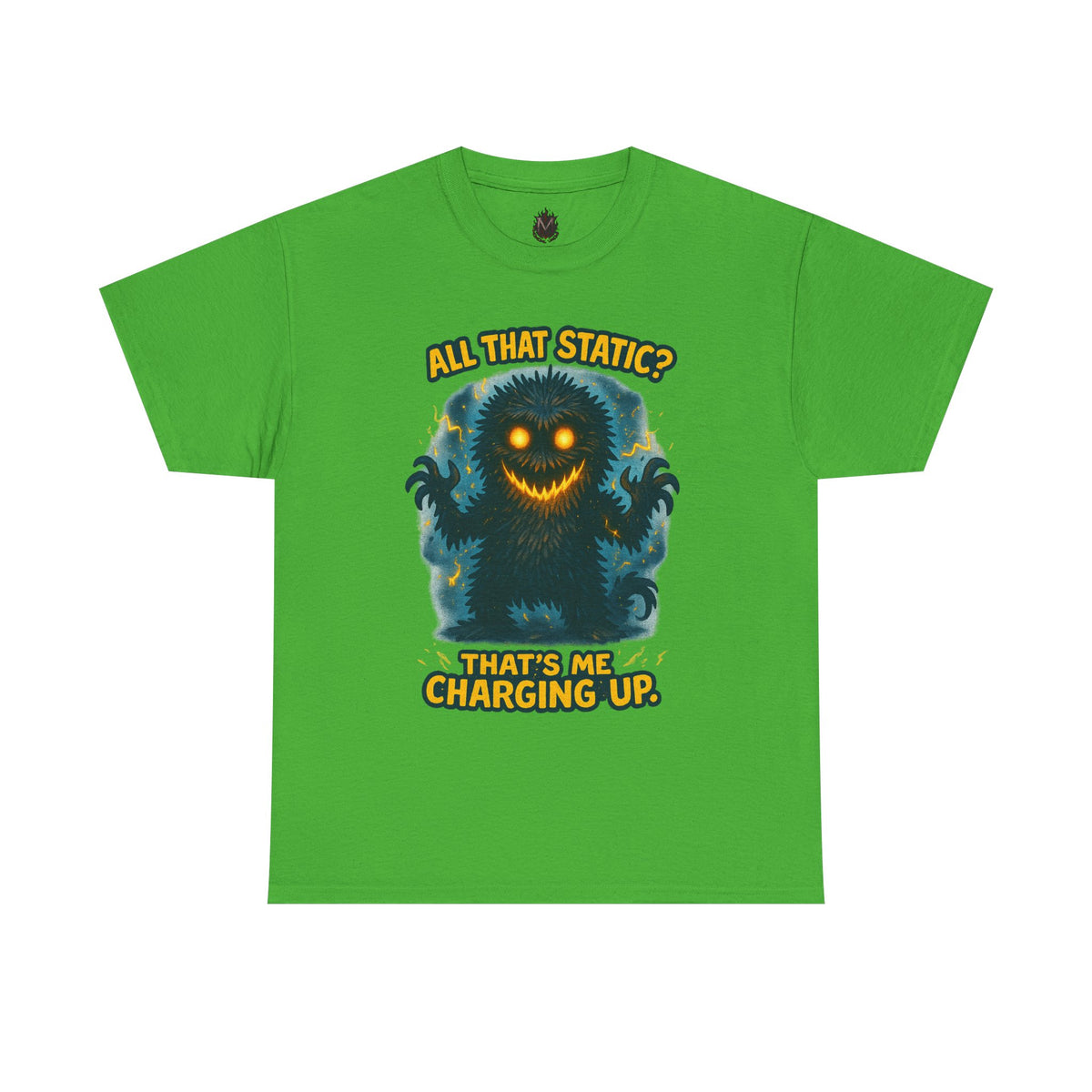 All That Static Monster, T-Shirt | Funny Electric Charging Graphic