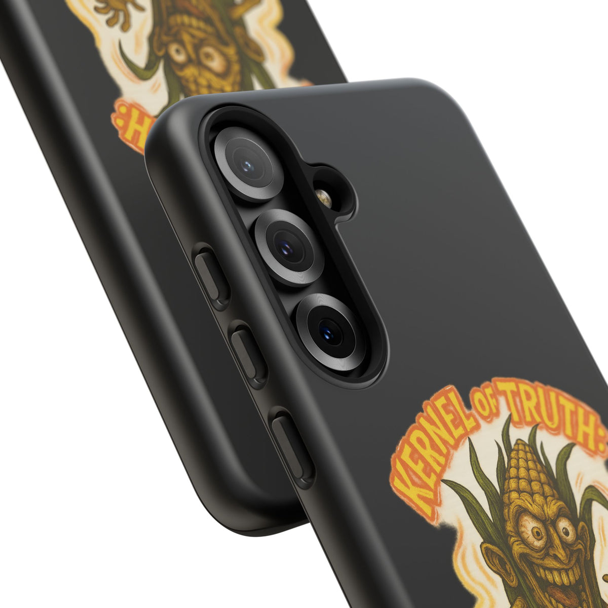 Corny Horror Phone Case - “Kernel of Truth, Completely Insane” Retro Corn Monster