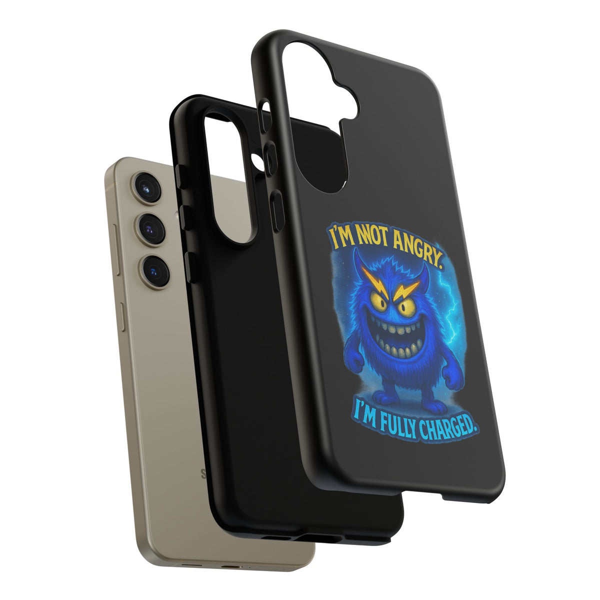 Phone Case - "I'm Not Angry, I'm Fully Charged" Electric Monster Protective Cover