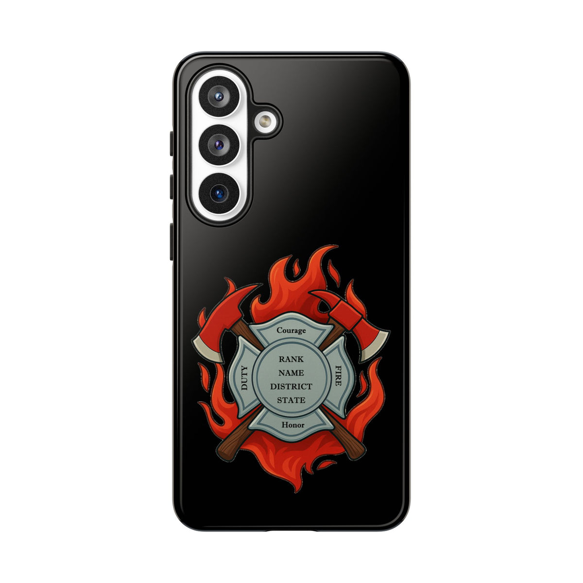 Firefighter Maltese Cross Phone Case — Custom Rank/Name/District Design